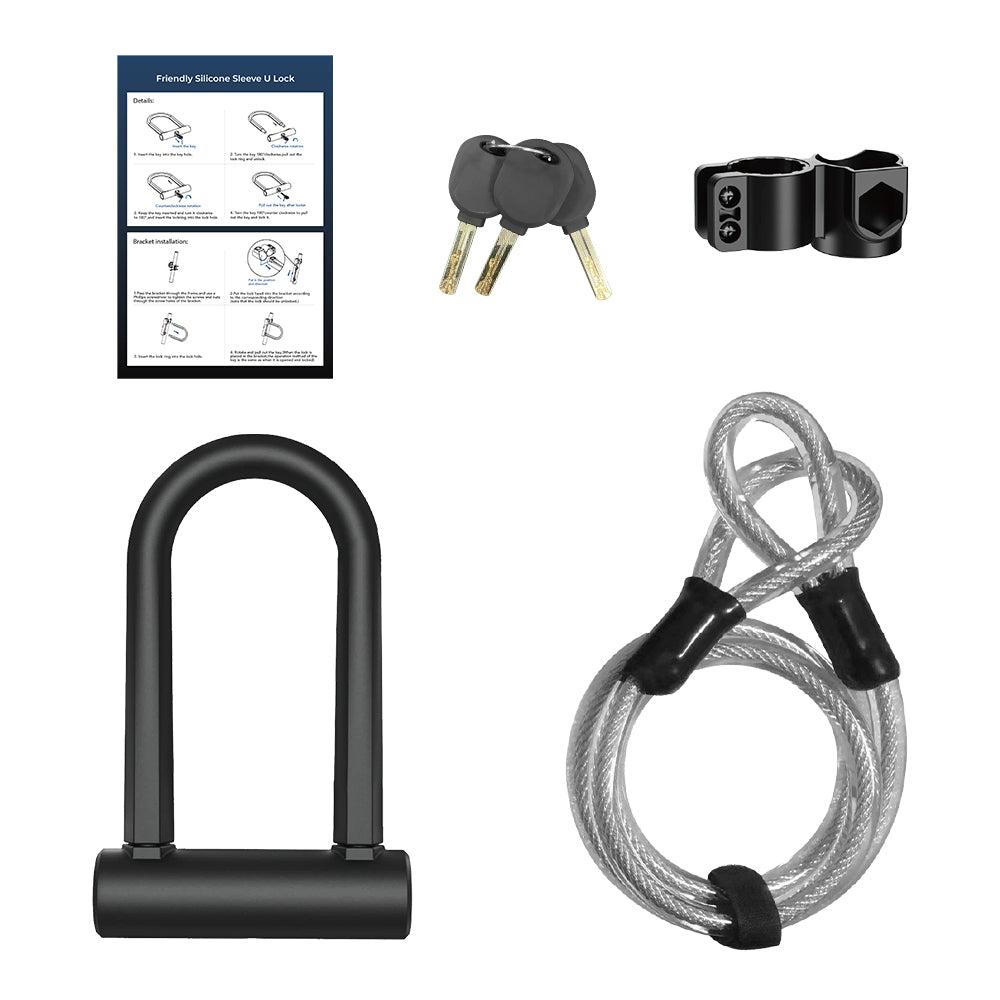 Heavy Duty beugelslot met cijfercombinatie en stalen kabel voor e-step