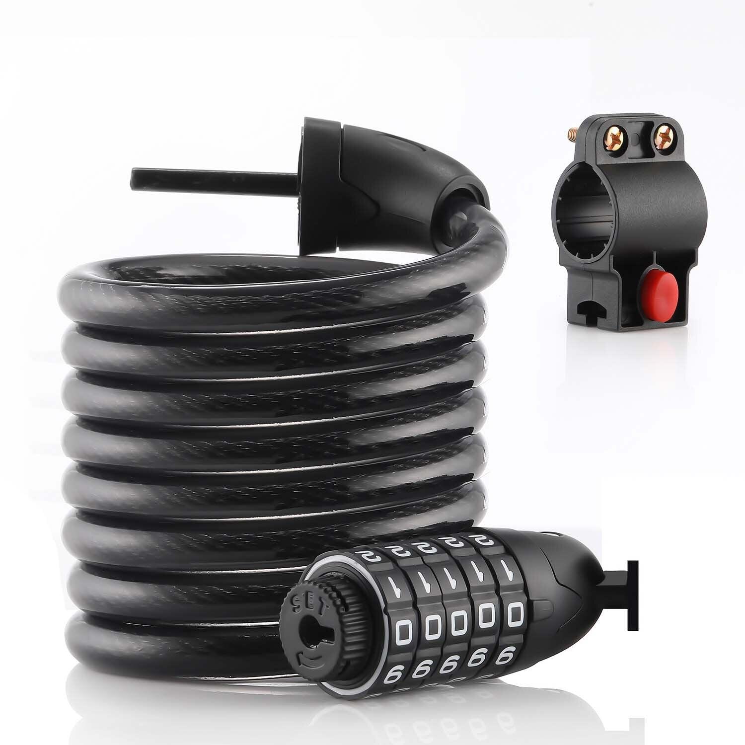 Universeel kabelslot met cijfercombinatie voor e-step of fiets