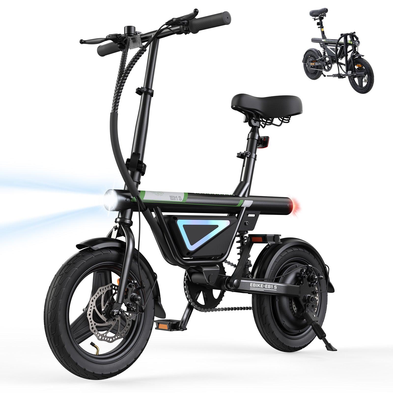EB1S 500W opvouwbare elektrische stadsfiets in zwart