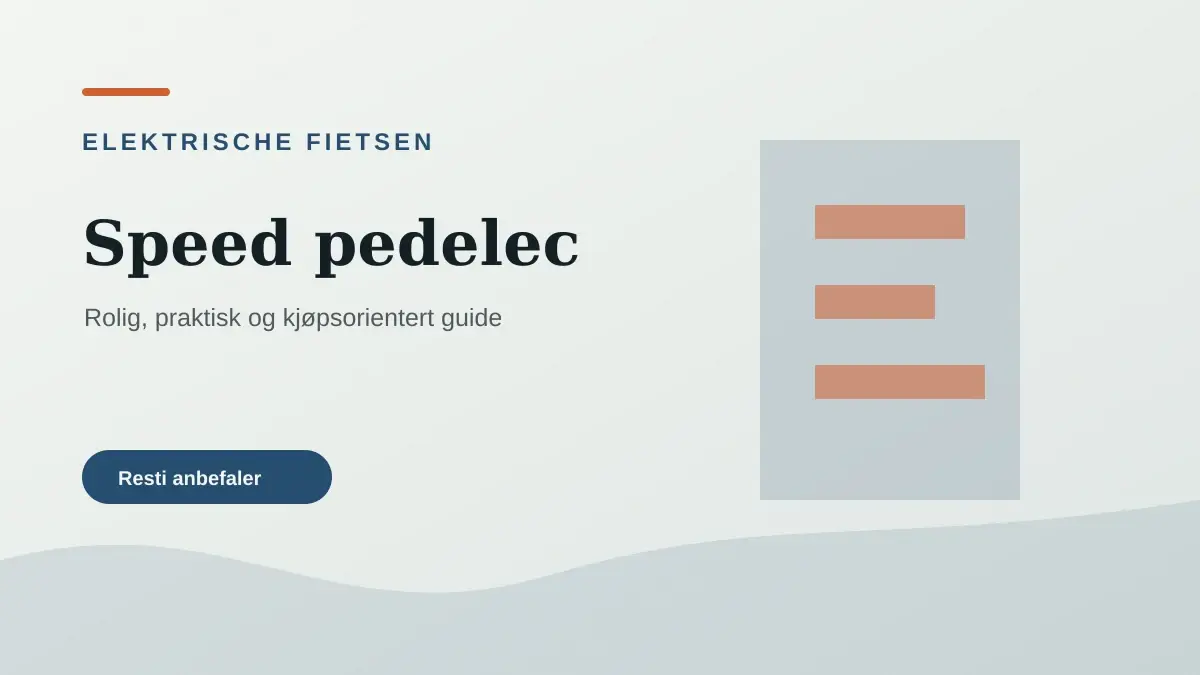 Speed pedelec als feature-illustratie voor elektrische fietsen bij VitaalVergelijken.nl